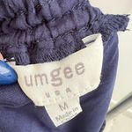 Umgee Off Shoulder Ruffle Bell Sleeve Tunic dress MEDIUM Swiss Dot Blue NWOT Photo 11