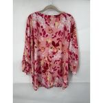 Catherines Catherine’s‎ Floral Blouse Women Plus Sz 2X Pink Cottage Peasant Bohemian Flower Photo 1