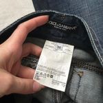 Dolce & Gabbana 90s  dark wash low rise bootcut denim jeans metal back plate Photo 3