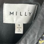 Milly Tweed Chevron Zig Zigzag Virgin Wool Lamb Leather Mini Dress Size 8 Photo 5