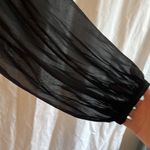 ZARA  NWT Womens Satin Sheer Bouffant Sleeve Elastic Off Shoulder Blouse Photo 2