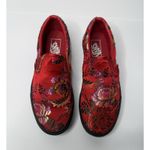 Vans  Chinese New Year Satin Floral Slip Ons Womens 8.5 Red Festive Floral Asian Photo 1