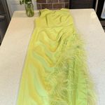 Mac Duggal Feather Trim Asymmetric Dress Photo 3