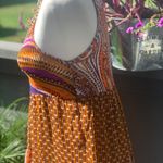 Alberto Makali  Boho babydoll beaded maxi dress size 4 Photo 6