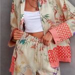 ZARA JUNGLE PRINTED PAJAMA-STYLE HIGH WAIST STRAIGHT LEG PANTS SIZE XS NEW Photo 2