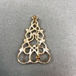 Rhinestone Christmas‎ Tree Brooch Fun Pattern Gift Box 2.5” tall x 1.5” wide Gold Photo 2