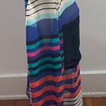 Bisou Bisou Sheer Button Up Striped Multicolored Blouse, size M Photo 4