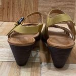 NAYA “Fausta” Yellow Woven Leather Ankle Strap Wedge Heeled Sandal Size 9 Photo 3