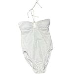 Ralph Lauren White Crochet Ring Bandeau Halter One Piece Swimsuit Size 6 Photo 3