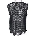 Deletta  Black Crochet Boho Knit Top XS Petite NWT Photo 3