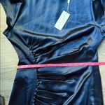 Petal and Pup NEW  Lisbeth midi dress in navy satin Medium Photo 11