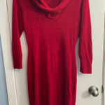 Connected Apparel VTG Sweater Dress Medium Red Cowl Neck Office Siren Holidays Photo 0