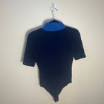 Good American  Women's Cable Polo Bodysuit Size Large Navy Photo 4