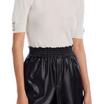 AQUA ‎ Cashmere Blend Jewel Button Short Sleeve Sweater Top Photo 0