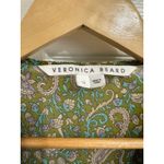 Veronica Beard  Ruched Dakota Paisley‎ silk mini dress in Fern multi size 12 $550 Photo 2