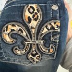 Miss Me Bootcut Midrise Size 31 Fleur de Lis Stretch Denim Jeans Y2K Mcbling Photo 4