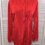 Jonathan Martin  Vintage Button Down Blouse w Mandarin Collar Red Floral-11/12 Photo 0