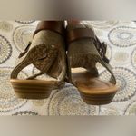 blowfish  Malibu Women Canvas Open Toe Slingback Flat Sandals Brown Green sz 8 Photo 13