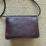 Vintage Elka 1980s Crocodile Skin Hard Case Accordion Style Crossbody Bag Purse Brown Photo 6