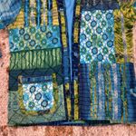 Yak Majik Womens Green Blue Floral Paisley Textured Jacket Sz Medium Photo 6