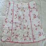 Pink Floral Midi Skirt White Size L Photo 0