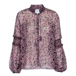 MISA Los Angeles MISA Floral Blouse Black Pink Sz S Photo 0
