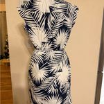 Milly $375  Women's Blue Maxwell Palm Leaf-Print Cap-Sleeve Dress Size 8 Photo 6