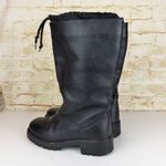 L.L.Bean Tall Winter Boots Womens 9 Black Leather Cinch Cuff Lined Y2K Gorpcore Photo 8