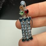 Rhinestone Golf Bag With Clubs Silver Tone Brooch Pin Golfing Photo 0