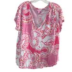 Lilly Pulitzer Duval top hot pink coral trunk in love women's xl preppy bols Photo 0