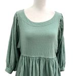Free People  A-Line Relaxed Babydoll Dress Slouchy Sleeve Gauze Green size XS Photo 3