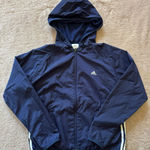Adidas Full Zip Up Hooded Windbreaker Jacket Blue Size Large Photo 0