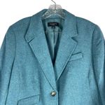 Talbots Wool Blend 2 Button Blazer Jacket Heather Teal Blue Size 14W Photo 2