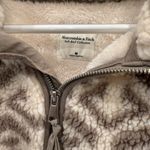 Abercrombie & Fitch Sherpa Half Zip Pullover Aztec Print Gray Hoodie M Photo 2