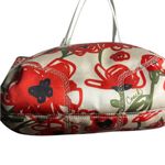 Coach POPPY Red and White Floral PRINT HALLIE Tote Photo 2