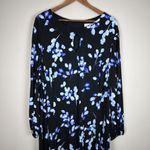 Sabrina Collective Midi Dress 4X Black Purple Floral Sheath Keyhole Long Sleeve Photo 4