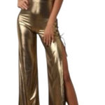 Glam Metallic strappy Gold women 1X Jumpsuit Photo 0