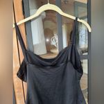 SKIMS  bodysuit square neck seamless sheer satin sheen thong onyx adjustable Photo 8