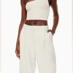 Aritzia Babaton Sculpt Knit One-Shoulder Cropped Tank Matte Pearl Photo 0