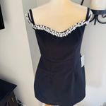 Monique Lhuillier  Blaire Embellished‎ Off the Shoulder Minidress, Black 8 NWT Photo 5