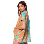 Young Fabulous and Broke Luna Gauze Tie Dye Button Down Short Sleeve Top Size S Photo 1