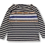 J.Crew  Striped Boat Neck Long Sleeve Shirt Metallic Accents Women's Size M Photo 0