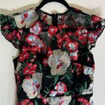 Donna Morgan  Black Floral Embroidered Dress Formal Size 2 Cherry Red Photo 4