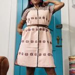 Kaftan Handwoven dress Mexican huipil Pinstripe Orange White like Pippa Holt Size undefined Photo 2