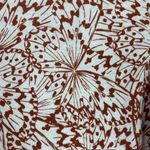 J Jill Sweater Top Womens Large Rust Cream Butterfly Pattern Striped Cuff Knit Photo 4