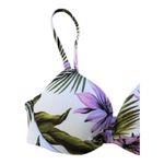 Shade & Shore  32B Bikini Top White Purple Green Floral Tropical Swim Underwire Photo 2