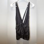 Free People Women's Gray Cool Waters Velvet Jumper Size Medium Photo 2