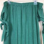 Lulus NWT  Women’s Off the Shoulder Cuffs Tie Kelly Green Shift Mini Dress Photo 1