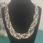 Dana Buchman Stunning Braided Necklace in Gold, Silver, and Black Photo 0
