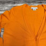 Liz Claiborne Women's Long Sleeve Cardigan S SM Small Bright Orange Tight Knit Photo 3
